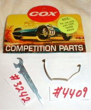 Cox Slot Car Screwdriver Wrench  Brass Motor Clip 2 Vintage Items Original NOS