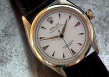1950's Gold Rolex Oyster semi- bubble back perpetual vintage watch