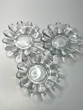 Set of 3  Vtg.Fostoria Flower Deep Plate 5.5” in Dia. Votive Holder/Nut/Trink
