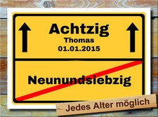 Personalisiertes Geburtstagsgeschenk - 80. Geburtstag - Ortsschild Bild NEU