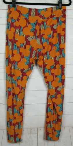 LuLaRoe TC Disney Leggings Orange Mickey Ears New - Picture 3 of 3