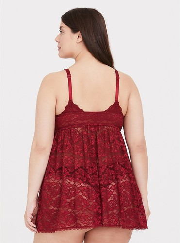 Torrid Curve Red Lace Babydoll Lingerie NWT New 00X - Picture 3 of 4