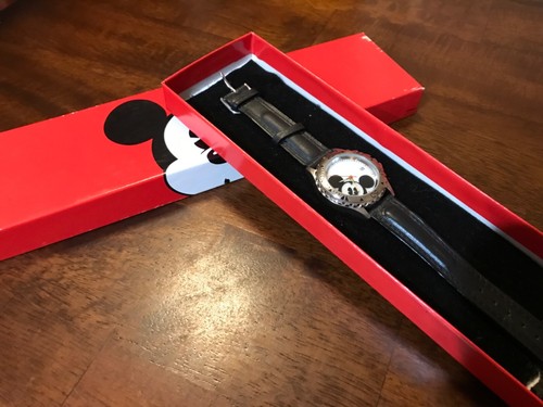 Disney Parks Edizione Limitata Uscita Topolino~Cinturino Pelle Nero~Mai Usato - Foto 3 di 7