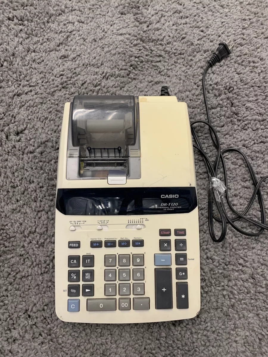 Casio DR T220 Thermal Print Calculator 12 Digit Adding Machine