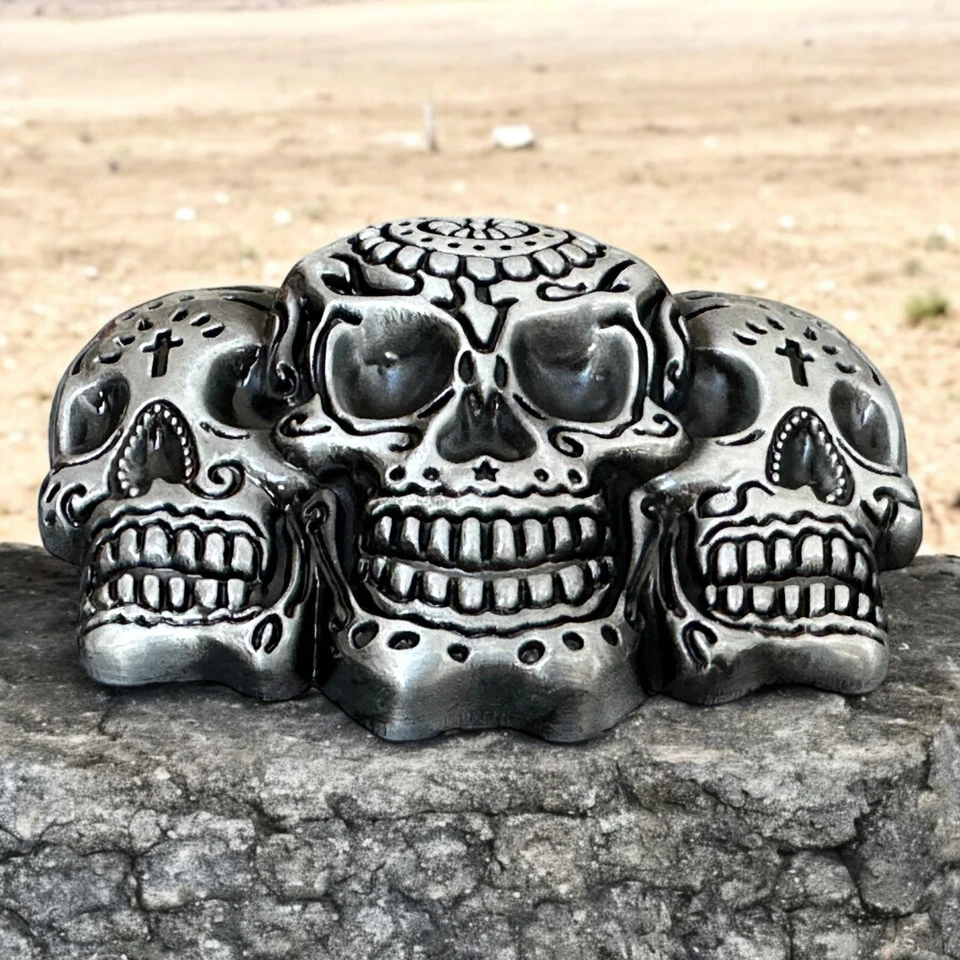 Пряжка с черепом ковбойский вестерн для мужчин мотоциклетная пряжка для широкого ремня 1-1/2 дюйма - Изображение 4 из 4