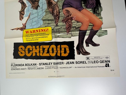 Póster original 1971 Schizoid One Sheet película de terror Lucio Fulci italiano - Imagen 6 de 15