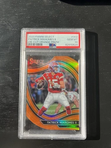 2020 Panini Select Patrick Mahomes Die Cut Orange PSA 10