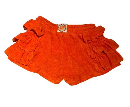NEW! OILILY Girls Orange Pino Terry Ruffled Shorts 100% Organic Cotton Size 7 - Picture 5 of 10