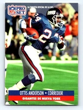 1991 Pro Set Spanish #163 Ottis Anderson Fresh Break EX-EXMINT