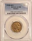 1938-D/S BUFFALO NICKEL PCGS AU 58