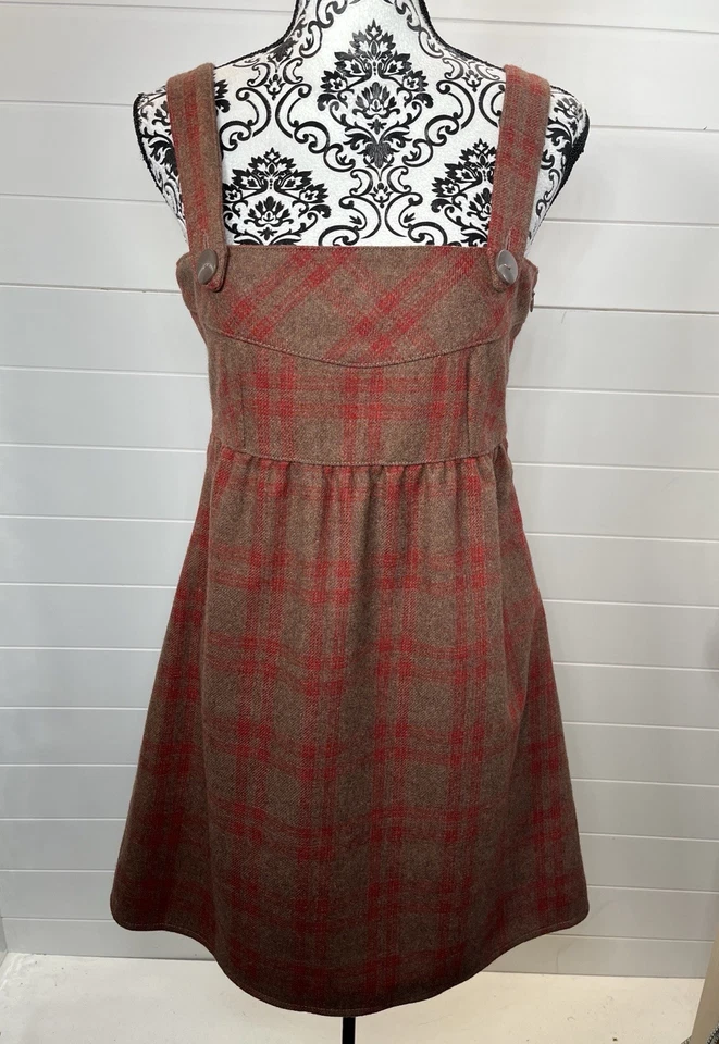 Vestido tipo jersey de tul Anthropologie Y2K a cuadros talla M despistado Preppy Academia Foto 2 de 4