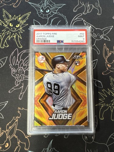 ↗️🔥🔥2017 Topps Fire - Aaron Judge #62 Orange /299 (RC) PSA 9 Mint Rookie