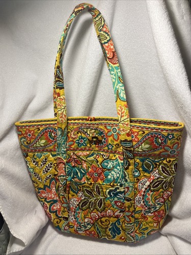 Vera Bradley Large Shoulder Tote Bag Retired Provençal Yellow Pattern Pre-owned