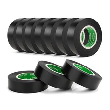 10-Pack Black Electrical Tape Waterproof, 3/4 in X 60Ft, Industrial Grade High T