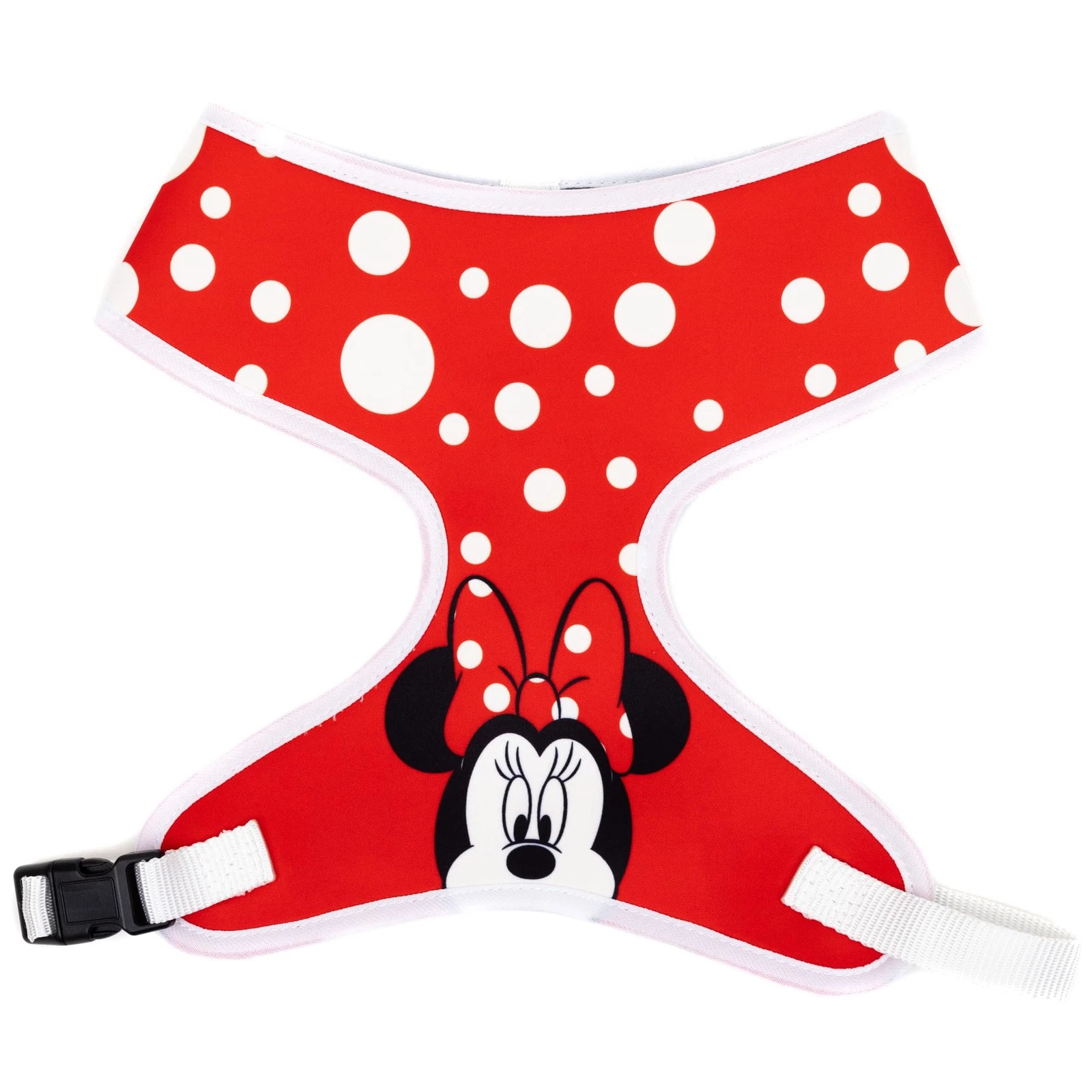 Disney Pet Harness, Dog Collar Plastic Buckle, Minnie Mouse Face and Polka Dots