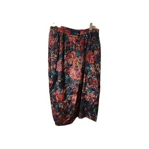 Vintage Margaret Smith Womens Floral Open Front Blazer Jacket, SKIRT Size 12 - Picture 6 of 9