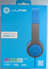 JLab JBuddies Folding Gen 2 Kids Wired Headphones - Blue/Gray NEW!!!