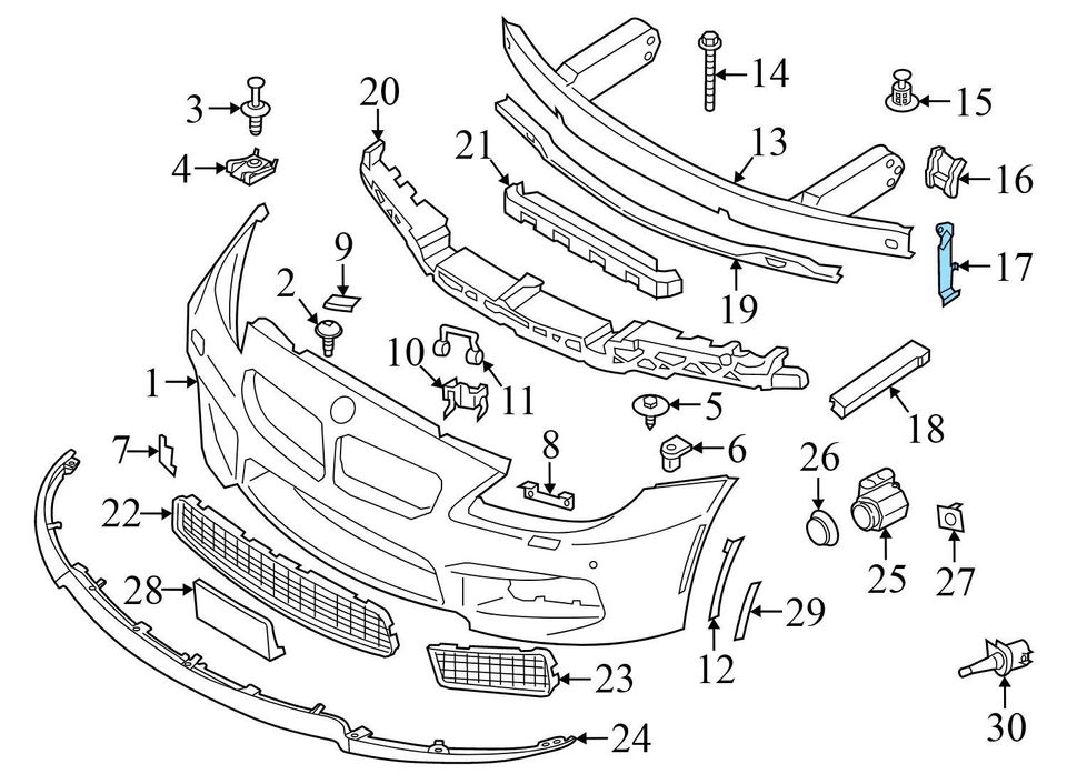 BMW ALPINA B7L XDRIVE 2011-2015 - Soporte/montaje de parachoques delantero derecho 7158894 Foto 3 de 4