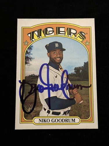 Niko Goodrum Signed Autographed 2021 Topps Heritage High Number Tigers #601 - Picture 1 of 1