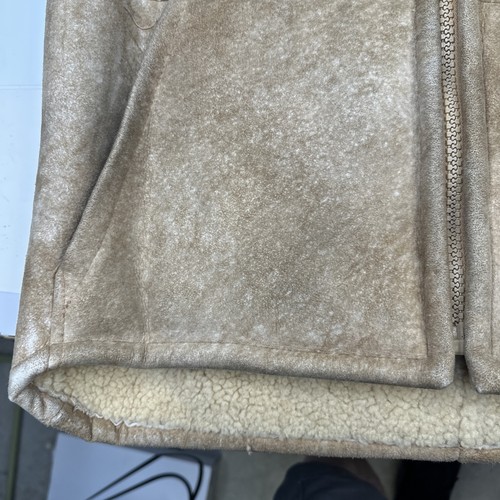 Sawyer Of Napa Men's Suede Sheepskin Shearling Vest Jacket L - Picture 4 of 16