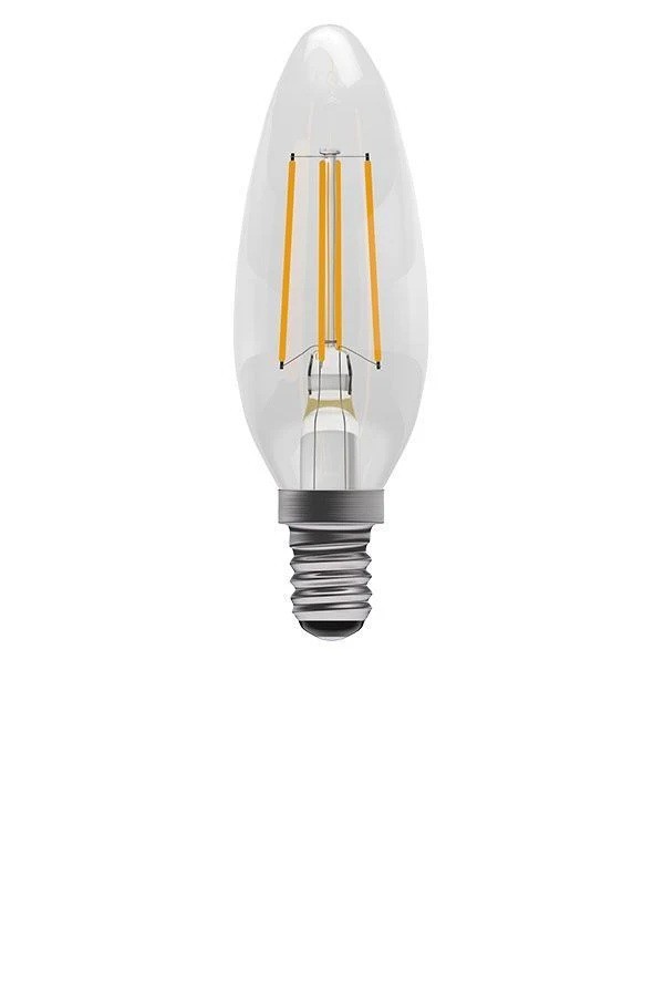 Bell 60720 3.3W LED Filament Clear Candle Dimmable- SES-2700K- 470lm 40W PK4