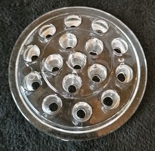 Vintage Large 16 Hole Clear Glass FLOWER FROG for Floral Arrangements 5.25"