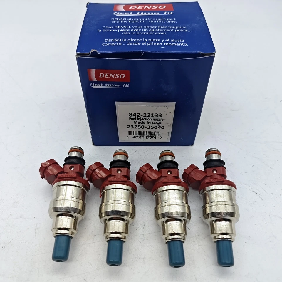 4x Inyectores de combustible genuinos OEM DENSO para camioneta Toyota 4Runner T100 22RE 2,4 L Foto 2 de 4