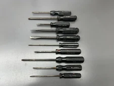 (r) RARE VINTAGE STANLEY E BELL SYSTEM 10PC SCREWDRIVER SET AMALITE - USA