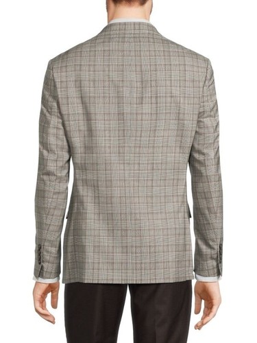 Tallia Verdello Men's Slim-Fit Wool Blend Suit Separate Jacket Cream/Brown-38R - Picture 6 of 8