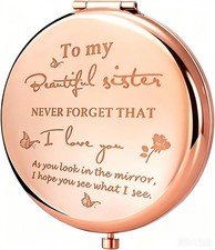 Friend Mirror to My Beautiful Sister Frosted Compact Mirror from Sister Broth...