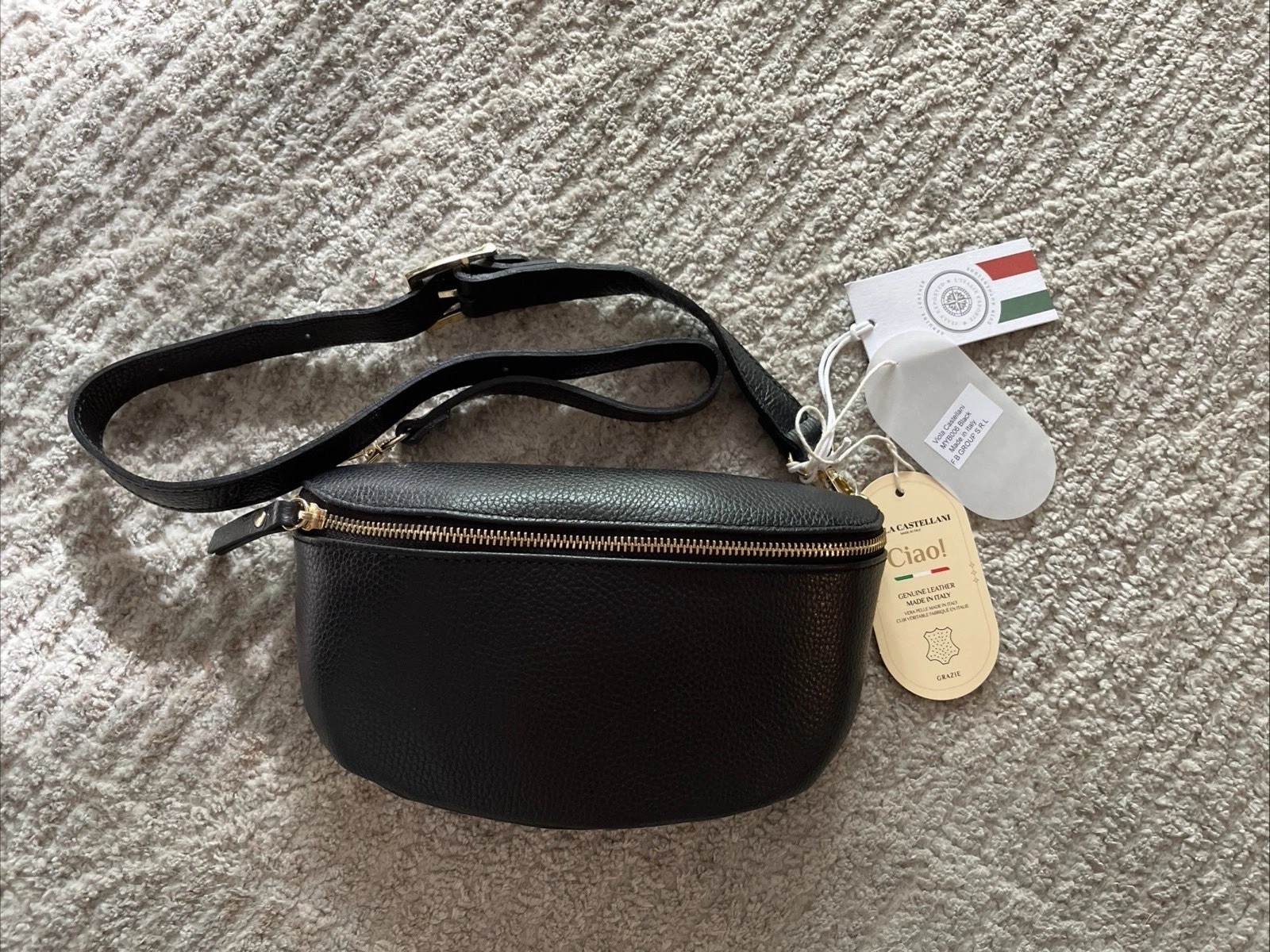Viola Castellani Belt Bag Fanny Pack Geniune Leather Made in Italy NEW w/ Tags