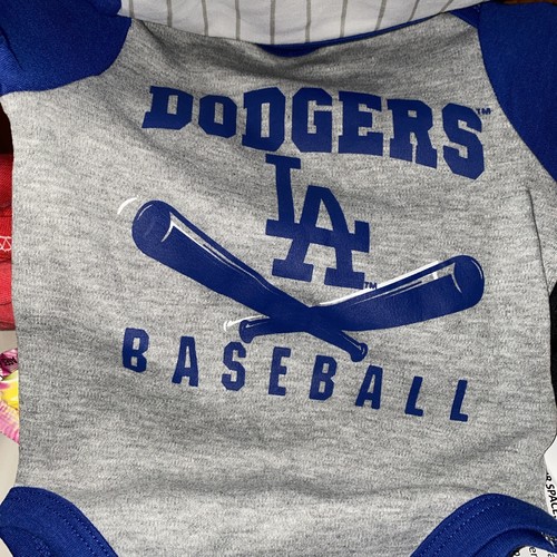 NWT Genuine Merchandise Los Angeles Dodgers Infant 0/3 m 3 - Pack Bodysuit Set - Picture 3 of 3