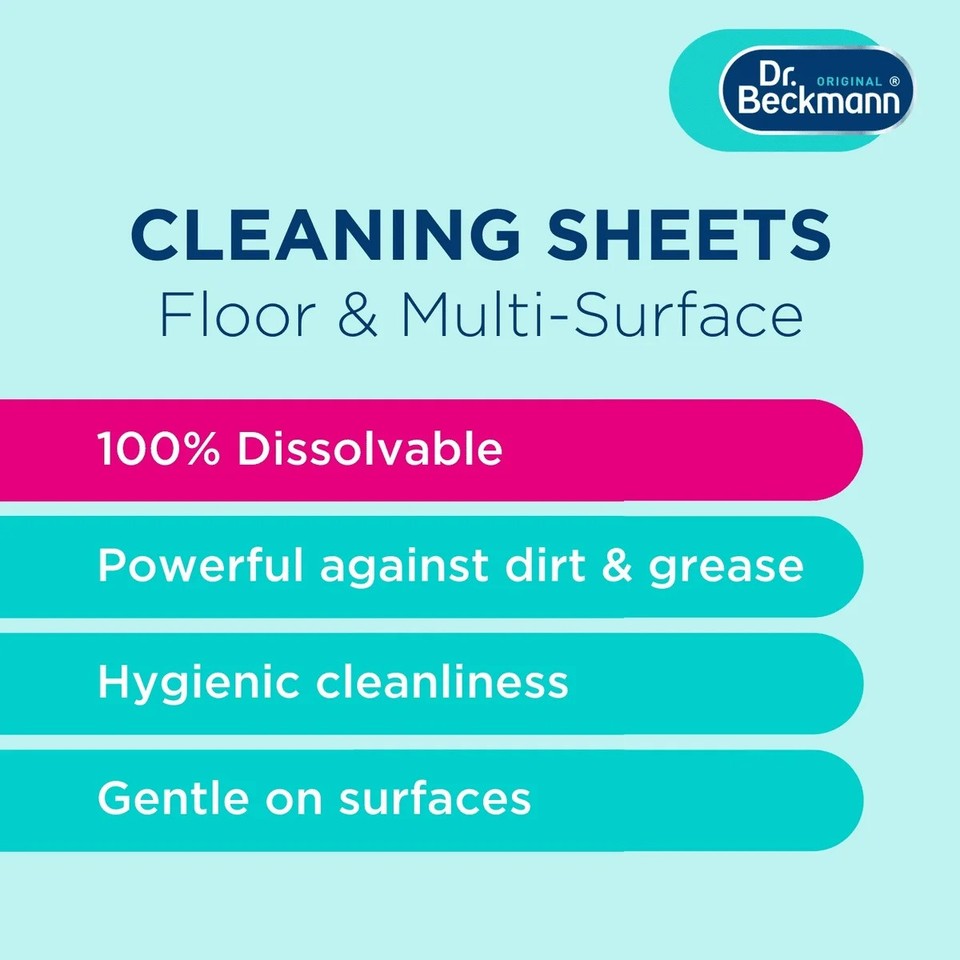 Multiple Floors Dr. Beckmann Floor & Multi-Surface Cleaning Sheets 20 Spring Fresh ...
