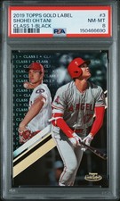 2019 TOPPS GOLD LABEL CLASS 1-BLACK #3 SHOHEI OHTANI PSA 8