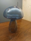 Art Glass Mushroom, Garden Decoration Indoor Decor Deep Blue Hollow Glass