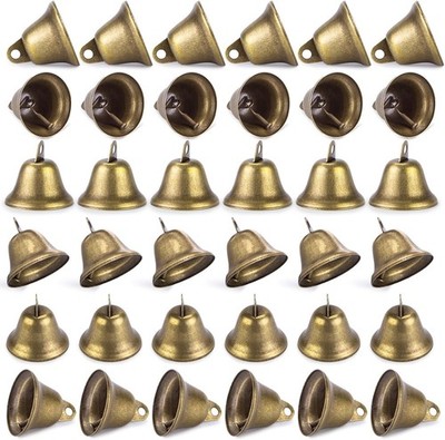 50PCS Vintage Jingle Bells, 1.7X1.5Inch Bronze Bells for Crafts DIY Projects