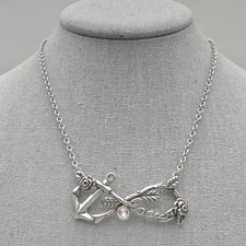 Controse Anchor Infinity Love Necklace Crystal Nautical Rose Chain 18” Pendant