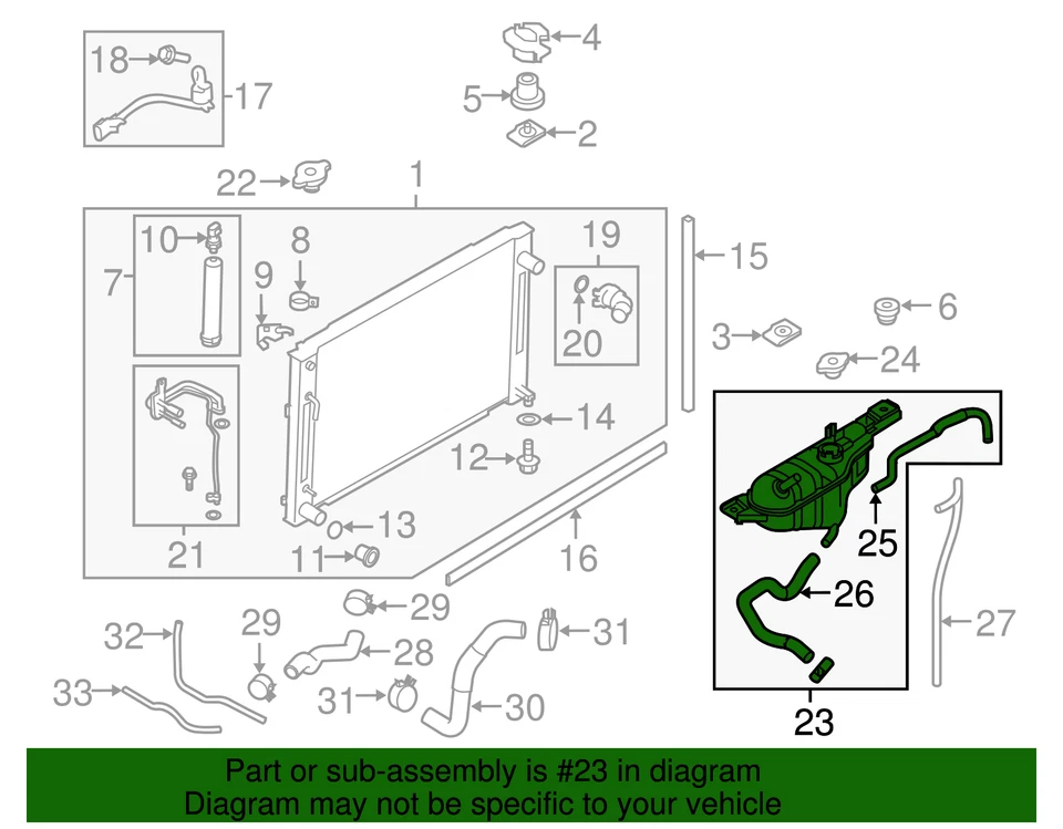 Tanque de expansão de garrafa de líquido refrigerante radiador Nissan 370Z genuíno 21710-JK90B - Imagem 3 de 3