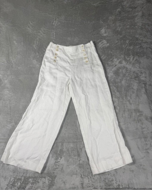 J. Crew Pants Women’s Size 2 White Linen Sailor S… - image 1