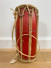 10" by 4" Small MADAL DRUM Folk Hand Percussion India Nepal Double Headed 2-Way