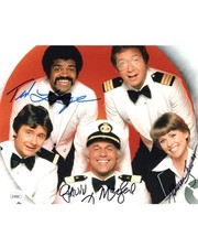 Gavin MacLeod, Lauren Tewes, & Ted Lange signed 8x10 Photo Captain Merrill St...