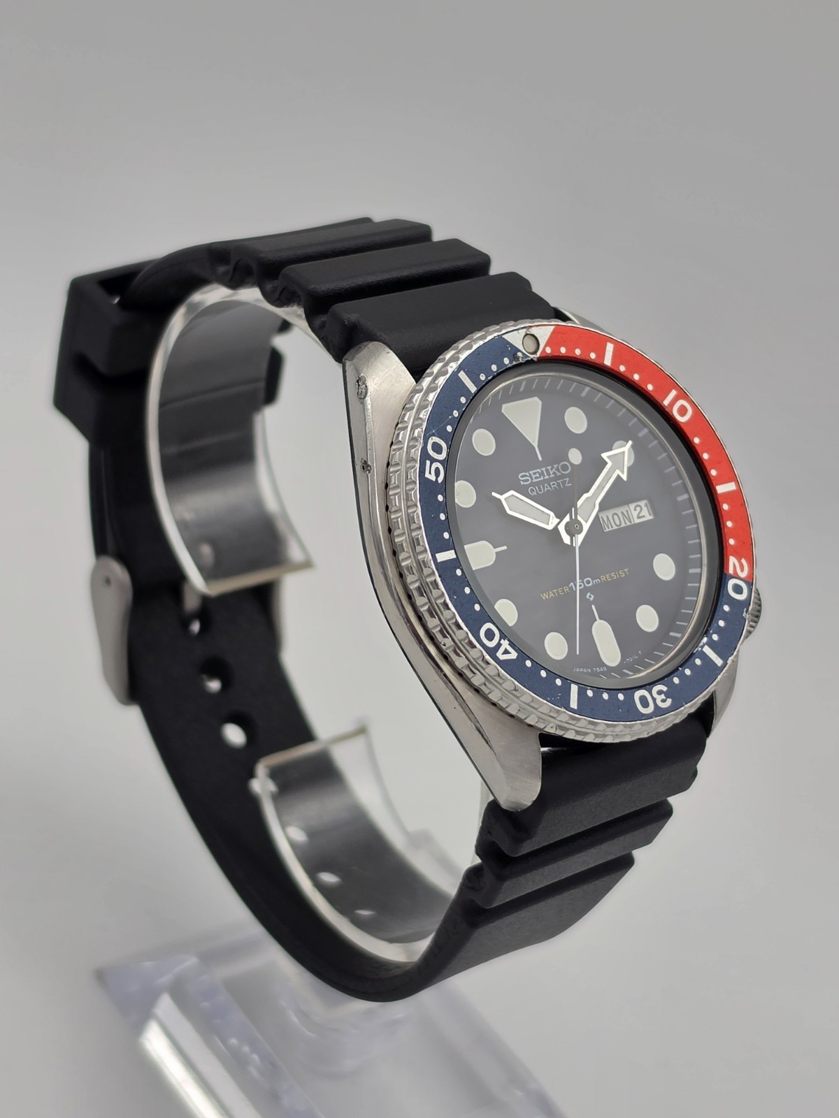 SEIKO 7548-700B PEPSI JDM QUARTZ DIVER SERVICED VINTAGE DECEMBER 1981 KANJI NICE image 3