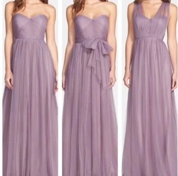 Jenny Yoo Mira трансформируемый тюль длинное платье подружки невесты сиреневой лаванды фиолетовый 4 - Изображение 2 из 4
