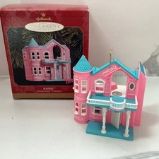 Hallmark Barbie Dream House Keepsake Ornament Pink Victorian Balcony 1999