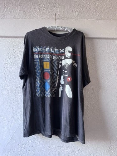 Original RE-FLEX The Politics Of Dancing Concer 1980s vintage concert t-shirt, vintage, size XL, single stitch, B+ condition