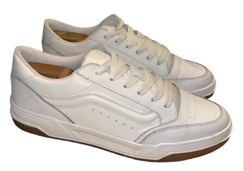 SAOLA Vans Hylane Sneakers Pelle Uomo 13 Bianco 721356 Suola Gomma Skater Dadcore Comode