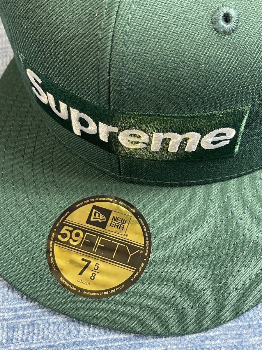 Supreme Shop Anniversary Box Logo Fitted Hat Dark Green Size 7 5/8