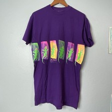 VTG GECKO HAWAII T-SHIRT NEON PAINT SINGLE STITCH 80s 90s USA Adult Large