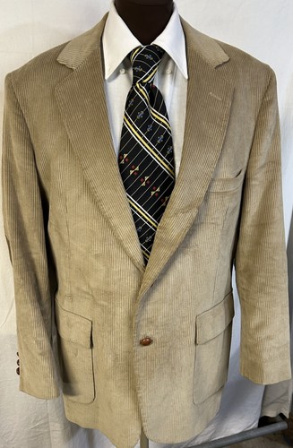 Giacca tuta blazer uomo velluto a coste 40 R cappotto sportivo vintage toppe gomiti e cravatta anni 70 - Foto 2 di 10
