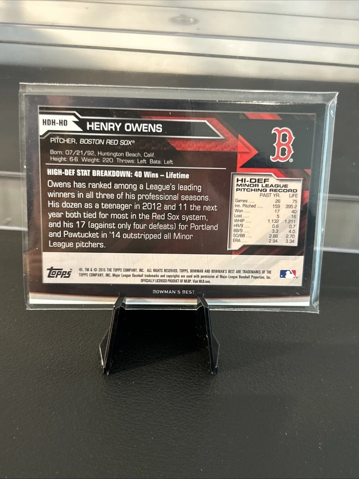 Bowman's Best 2015 - Hi-Def Heritage Henry Owens #HDH-HO (RC)/25 naranja Foto 2 de 2